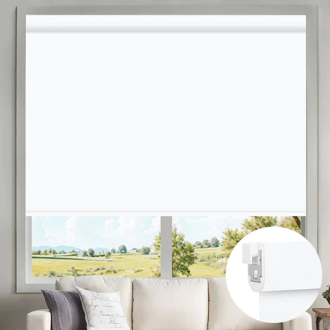 Sunelo No Drill Motorized Solar Shades, 0%/1%/3%/5% Openness For UV Protection