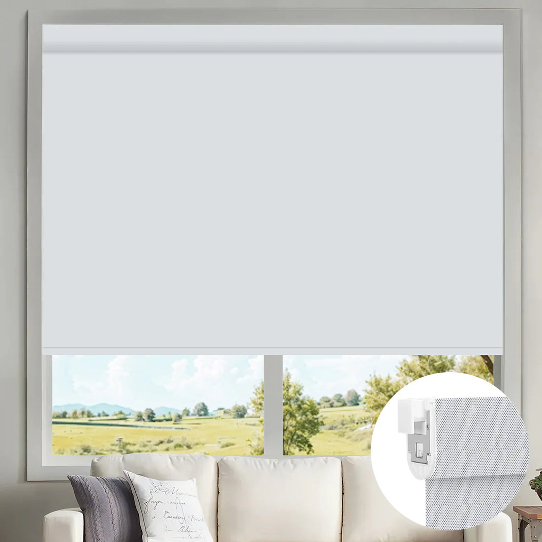 Sunelo No Drill Motorized Solar Shades, 0%/1%/3%/5% Openness For UV Protection