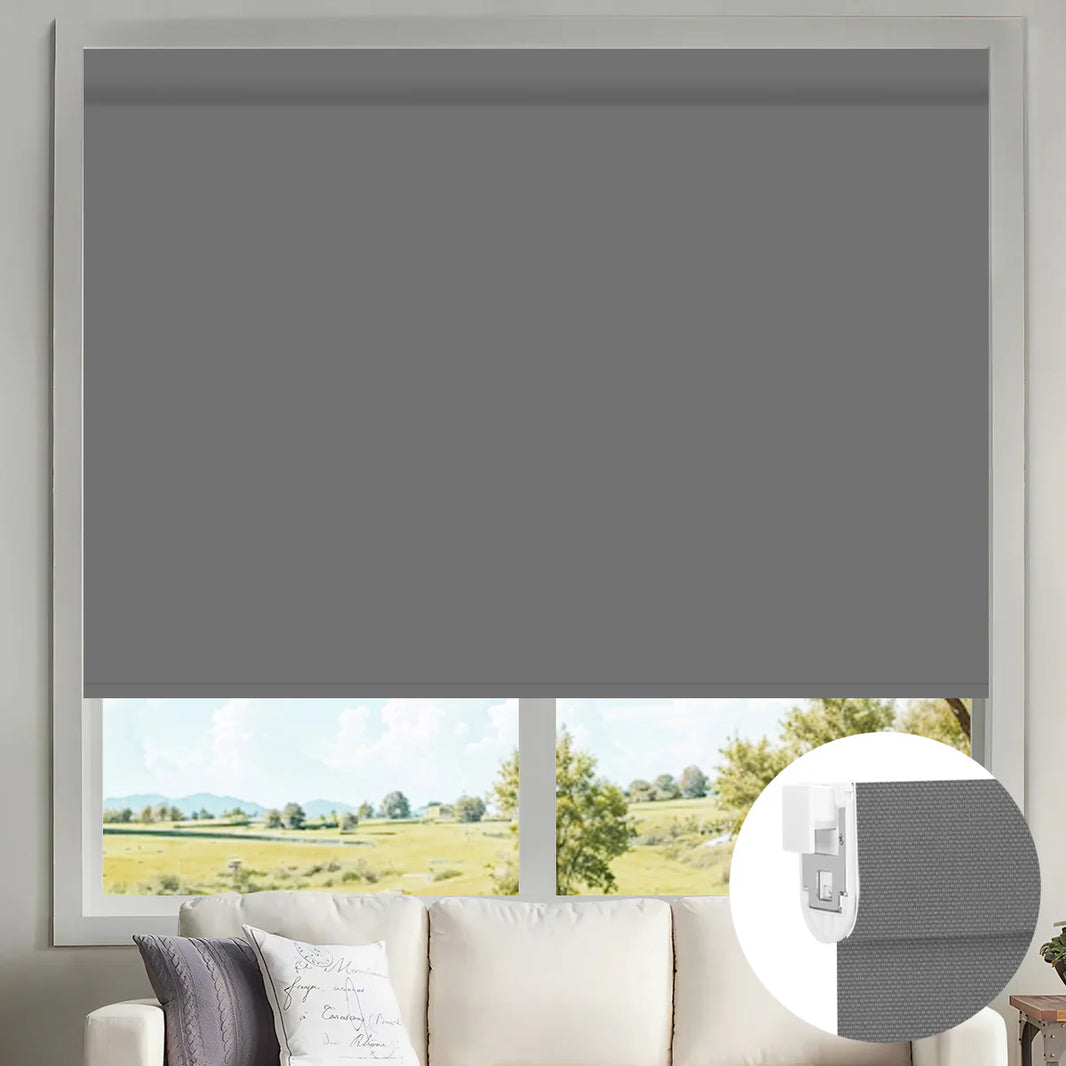 Sunelo No Drill Motorized Solar Shades, 0%/1%/3%/5% Openness For UV Protection