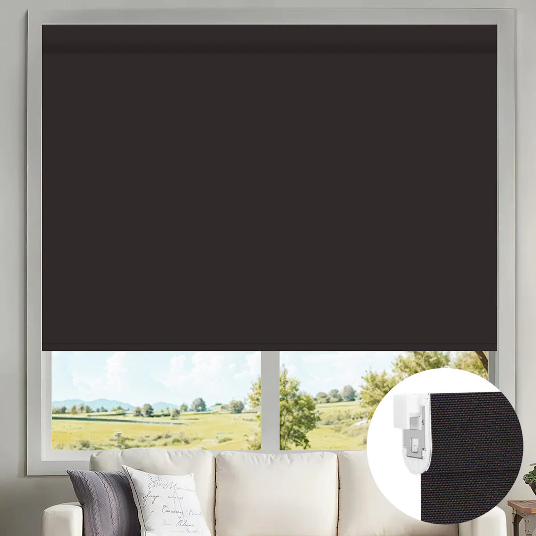 Sunelo No Drill Motorized Solar Shades, 0%/1%/3%/5% Openness For UV Protection