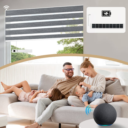 Sunelo Motorized Zebra Shades 70% Blackout - Galaxy
