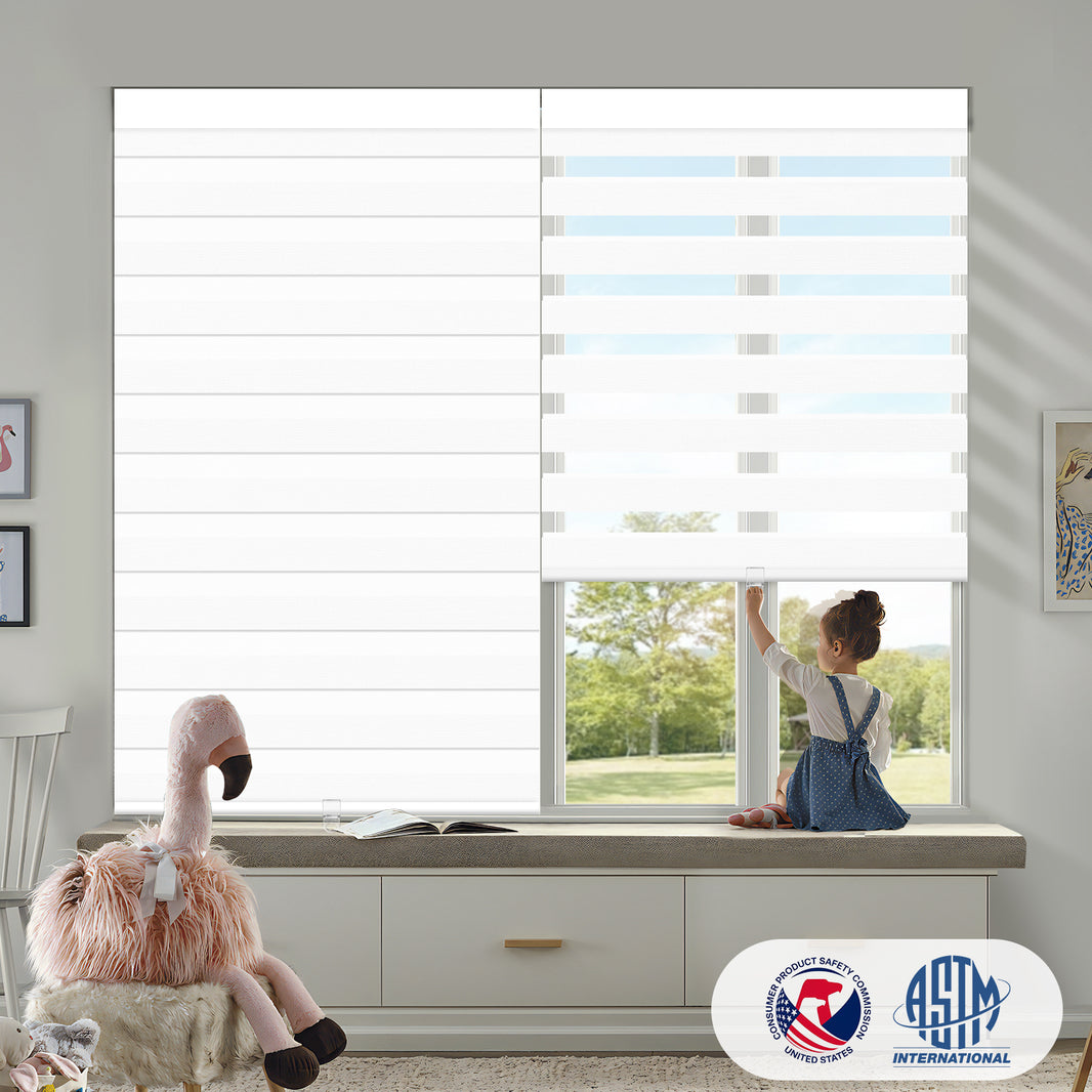 Sunelo Cordless Zebra Shades 100% Blackout - Gentle