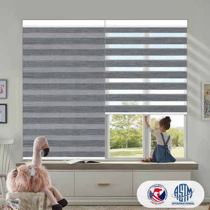 Sunelo No Drill Cordless Zebra Shades 70% Blackout - Galaxy