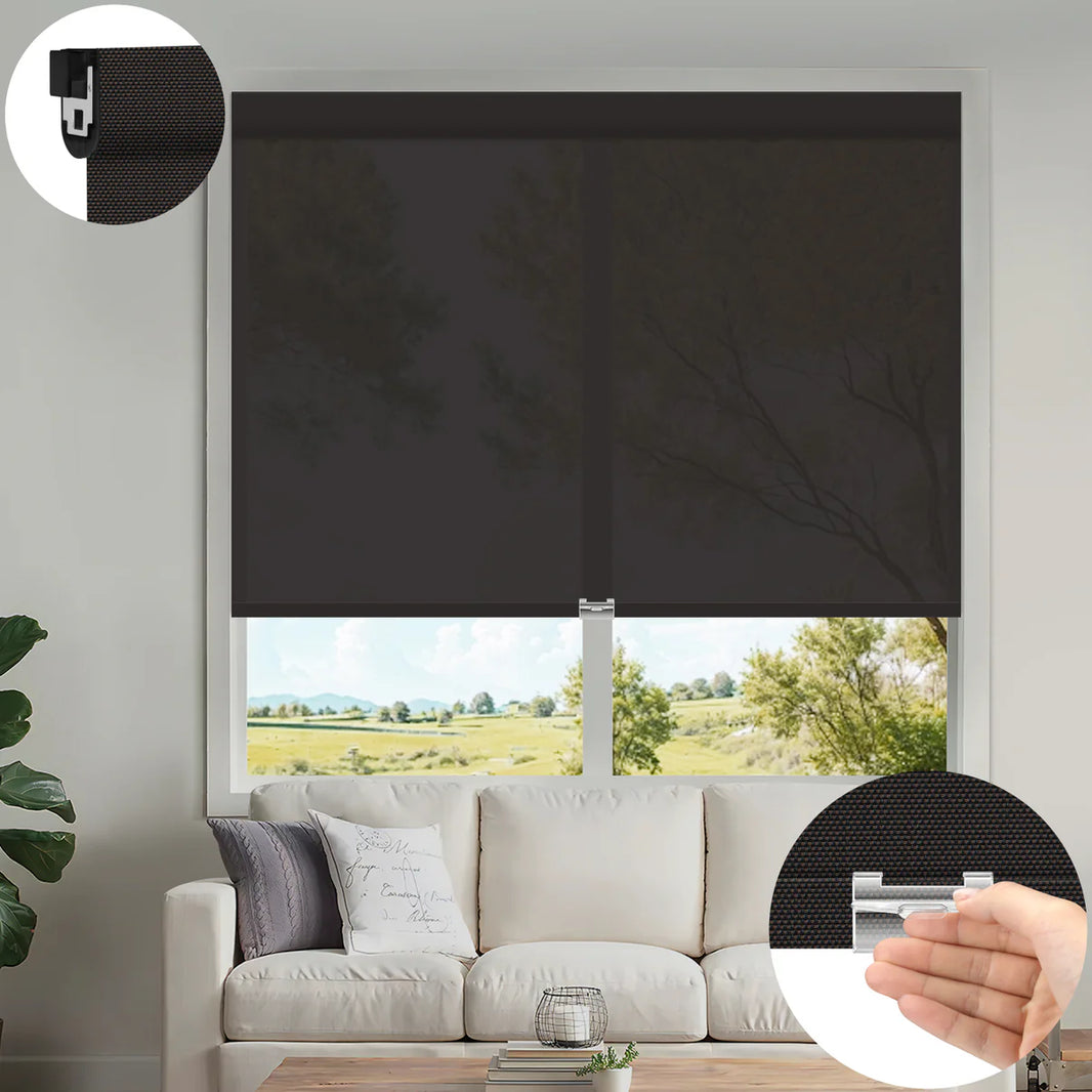 Sunelo No Drill Cordless UV Protection Solar Shades 0%/1%/3%/5% Openness