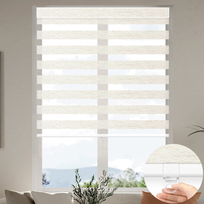 Sunelo Cordless Zebra Shades 75% Blackout - Linen