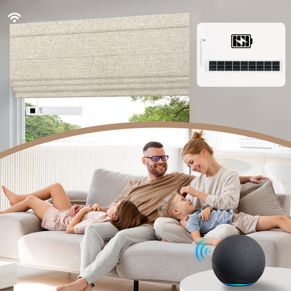 Sunelo Motorized Roman Shades 100% Blackout - Aurora