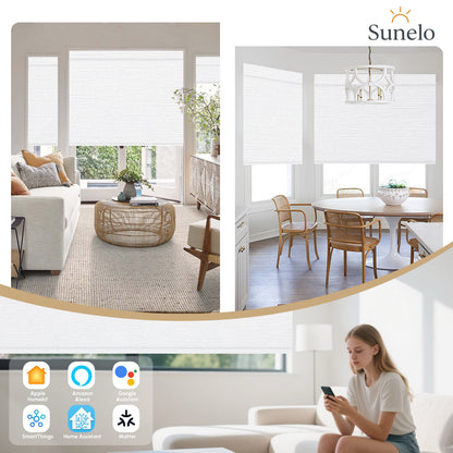 Sunelo Motorized Roller Shades 100% Blackout - Elegant
