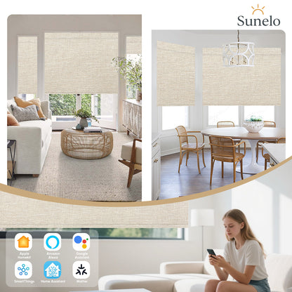 Sunelo Motorized Roller Shades 100% Blackout - Aurora
