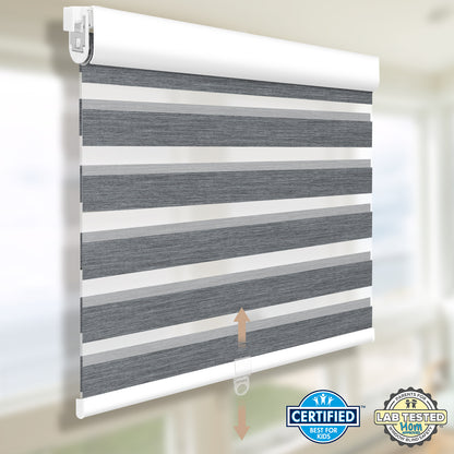 Sunelo No Drill Cordless Zebra Shades 70% Blackout - Galaxy