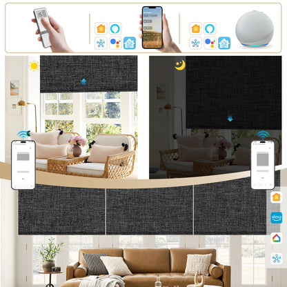 Sunelo Motorized Roller Shades 100% Blackout - Dual Sided