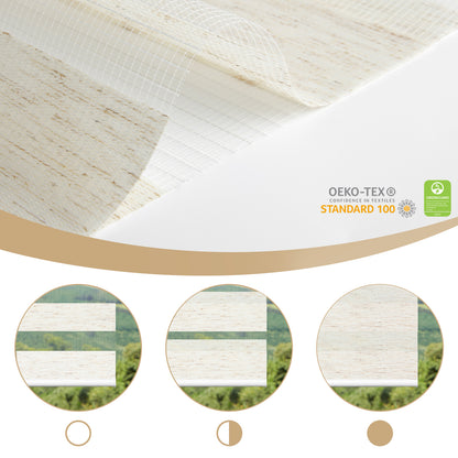 Sunelo Motorized Zebra Shades 75% Blackout - Linen