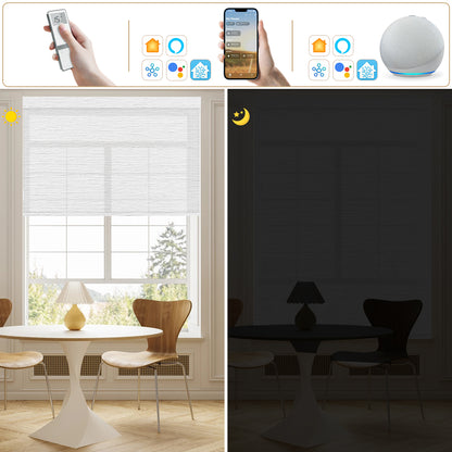 Sunelo Motorized Light Filtering Roller Shades 60% Blackout - Atlantic