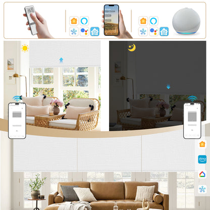 Sunelo Motorized Roller Shades 100% Blackout - Dreamy