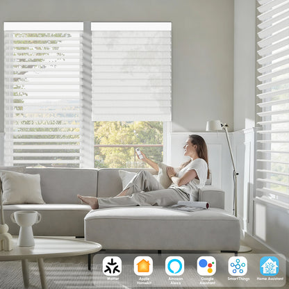 Sunelo Motorized Light Filtering Sheer Shades 70% Blackout - Voile