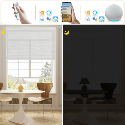 Sunelo Motorized Light Filtering Roller Shades 75% Blackout - Dreamy