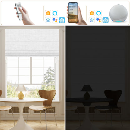Sunelo Motorized Roman Shades 100% Blackout - Classic