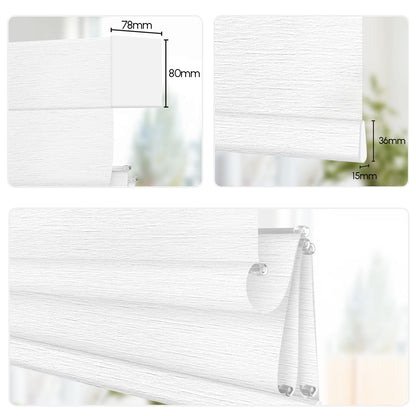 Sunelo Motorized Light Filtering Roman Shades 60% Blackout - Atlantic