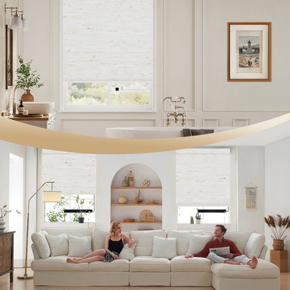 Sunelo Motorized Roller Shades 100% Blackout - Linen