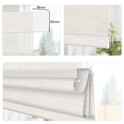 Sunelo Motorized Light Filtering Roman Shades 50% Blackout - Woven