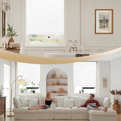 Sunelo No Drill Roller Shades, Motorized 100% Blackout - Atlantic