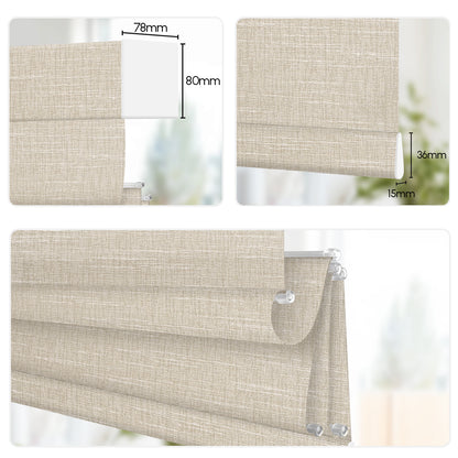 Sunelo Motorized Light Filtering Roman Shades 70% Blackout - Aurora