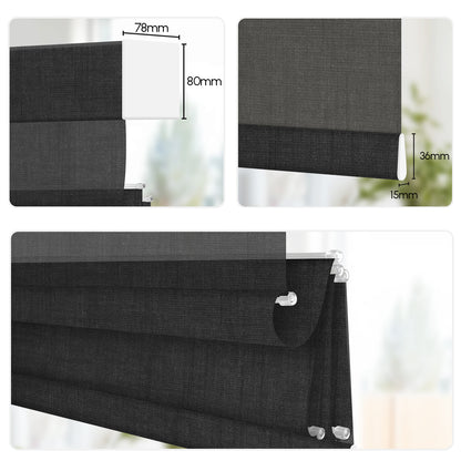 Sunelo Motorized Light Filtering Roman Shades 50% Blackout - Eclipse
