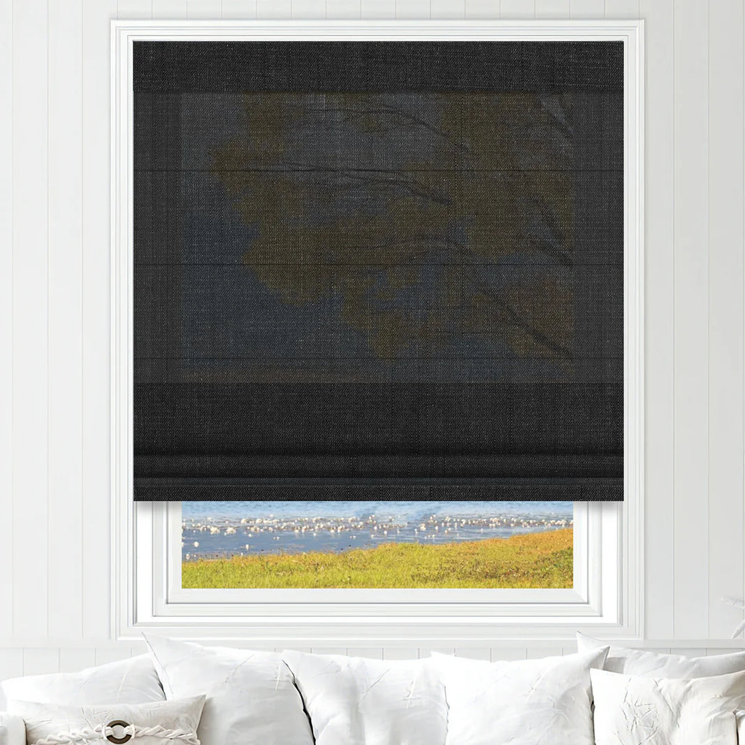 Sunelo Motorized Light Filtering Roman Shades 50% Blackout - Eclipse