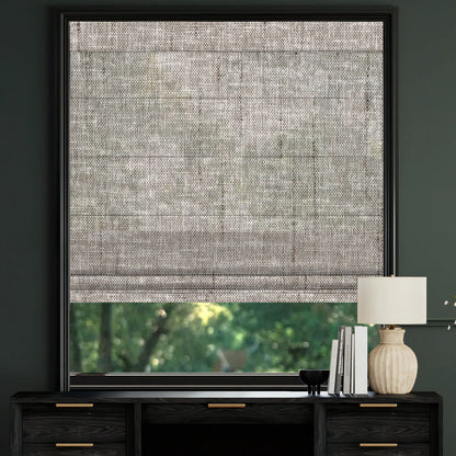 Sunelo Motorized Light Filtering Roman Shades 50% Blackout - Sheer