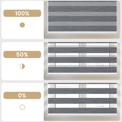 Sunelo No Drill Cordless Zebra Shades 70% Blackout - Galaxy