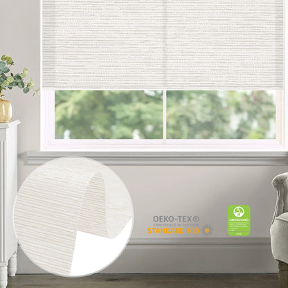 Sunelo Motorized Light Filtering Roller Shades 75% Blackout - Aqua Waves