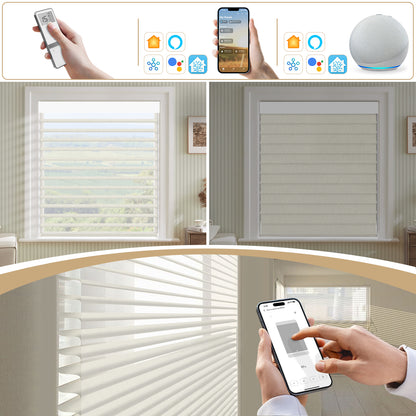 Sunelo Motorized Sheer Shades 100% Blackout - Soft