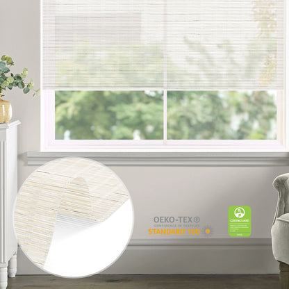 Sunelo Motorized Light Filtering Roller Shades 50% Blackout - Woven