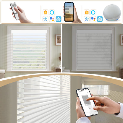 Sunelo Motorized Light Filtering Sheer Shades 70% Blackout - Voile