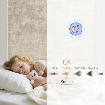 Sunelo Motorized Light Filtering Roman Shades 70% Blackout - Aurora