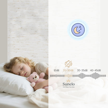 Sunelo Motorized Light Filtering Roman Shades 75% Blackout - Linen