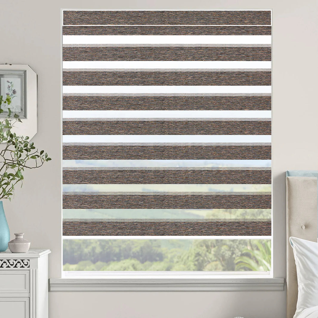 Sunelo Motorized Zebra Shades 60%/75% Blackout - Monet