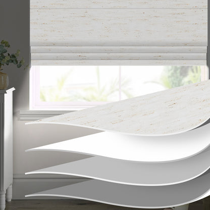 Sunelo Motorized Roman Shades 100% Blackout - Linen