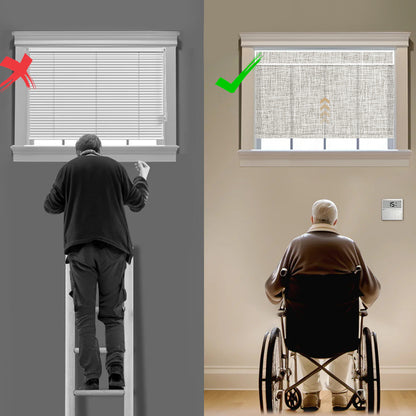 Sunelo Motorized Light Filtering Roller Shades 75% Blackout - Mist