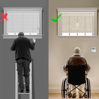 Sunelo Motorized Light Filtering Roller Shades 70% Blackout - Aurora