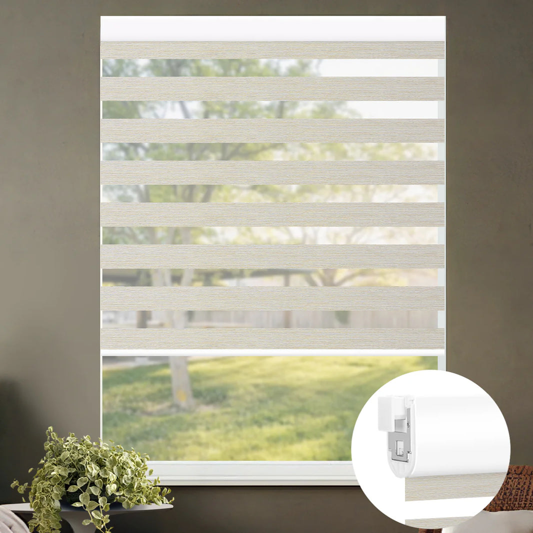 Sunelo No Drill Zebra Shades, Motorized 70% Blackout - Galaxy