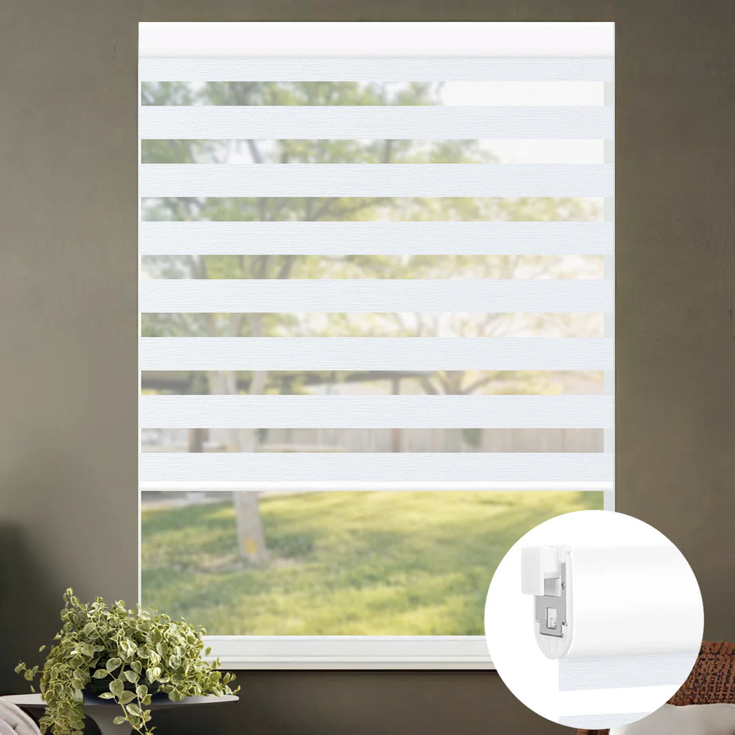 Sunelo No Drill Zebra Shades, Motorized 70% Blackout - Galaxy
