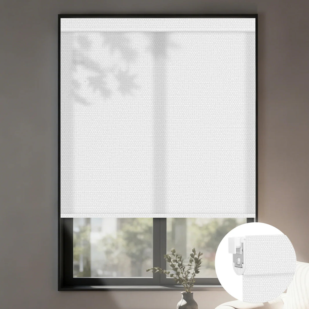 Sunelo No Drill Roller Shades, Motorized 75% Blackout Light Filtering - Dreamy