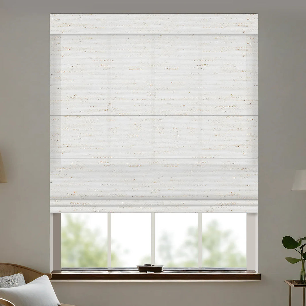 Sunelo Motorized Light Filtering Roman Shades 75% Blackout - Linen
