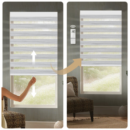 Sunelo Cordless Zebra Shades 90% Blackout - Flow
