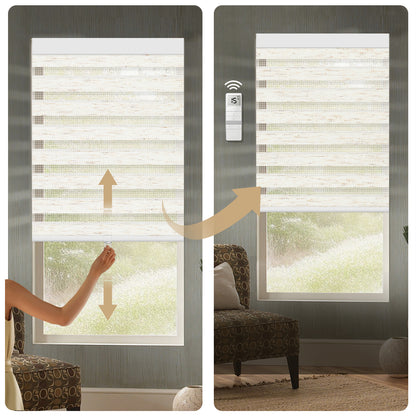 Sunelo Cordless Zebra Shades 75% Blackout - Linen