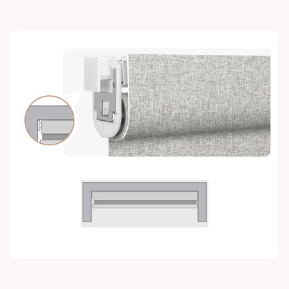 Sunelo No Drill Roller Shades, Motorized 100% Blackout - Mist