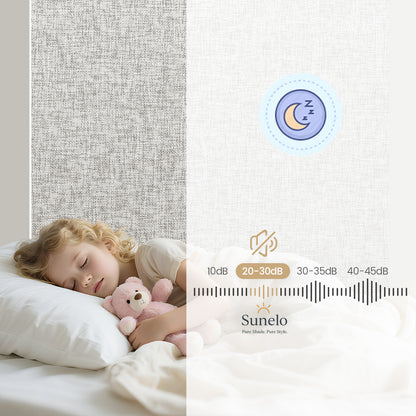 Sunelo Motorized Roller Shades 100% Blackout - Mist