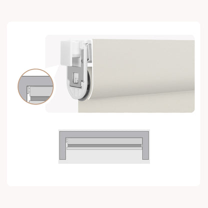 Sunelo No Drill Roller Shades, Motorized 100% Blackout - Pure