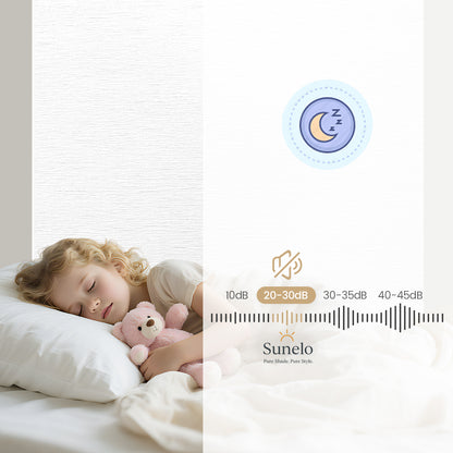 Sunelo No Drill Roller Shades, Motorized 100% Blackout - Atlantic