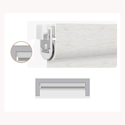 Sunelo No Drill Roller Shades, Motorized 100% Blackout - Linen